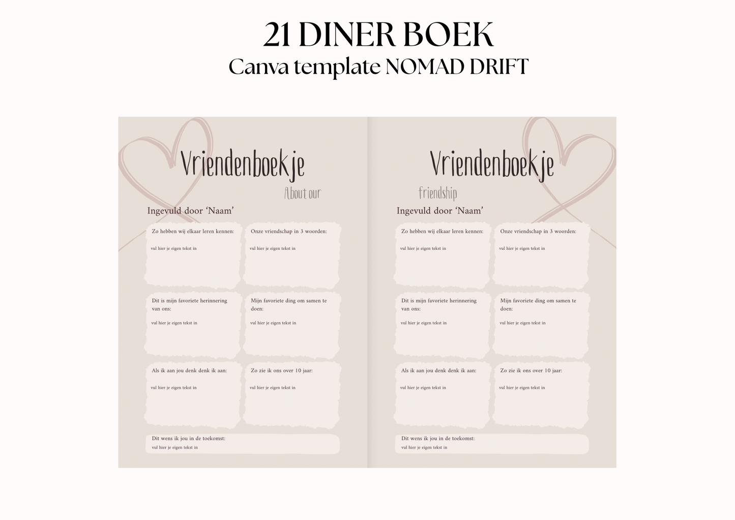 21 Diner Boek Template 'Nomad Drift'