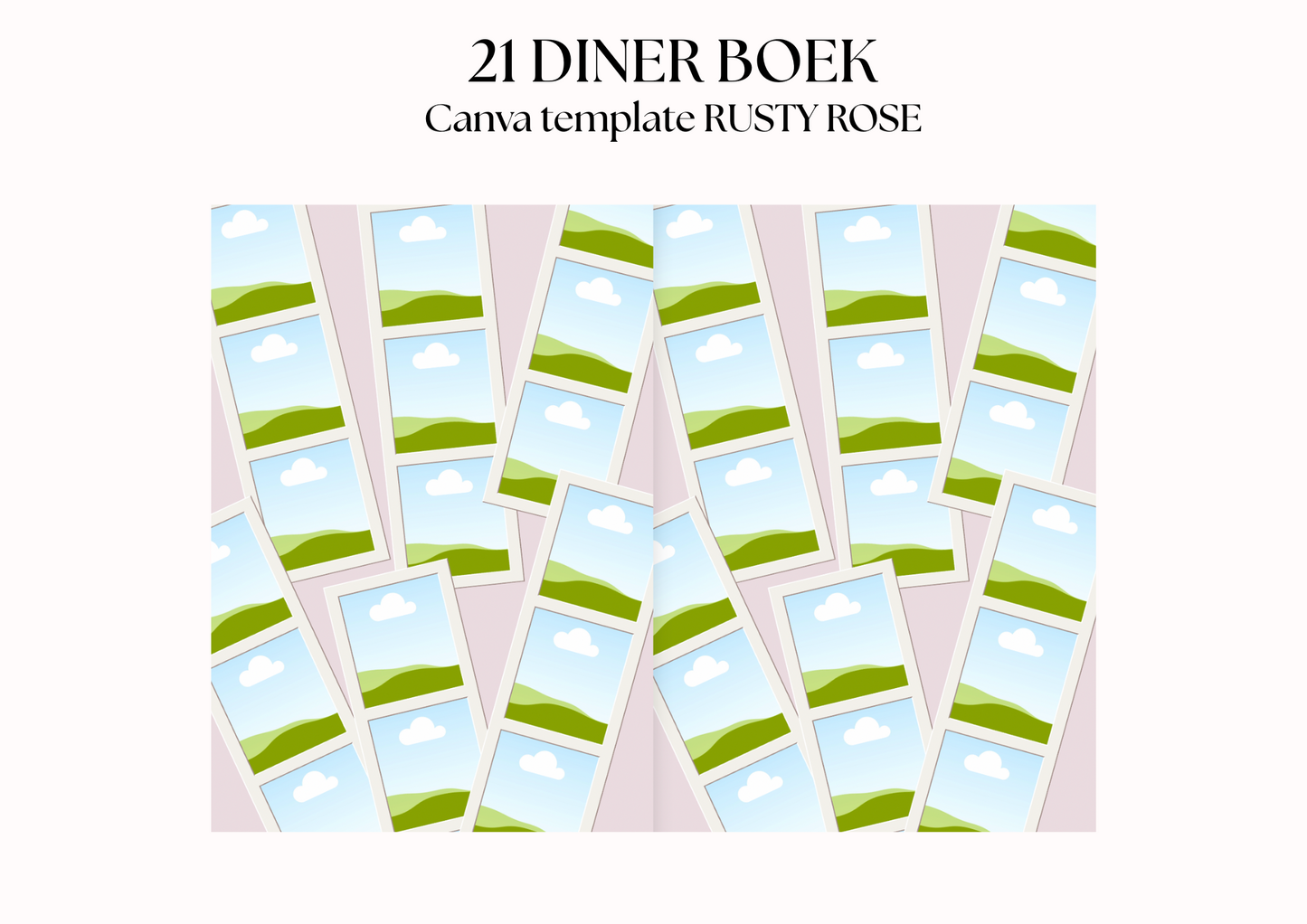 21 Diner Boek Template 'Rusty Rose'