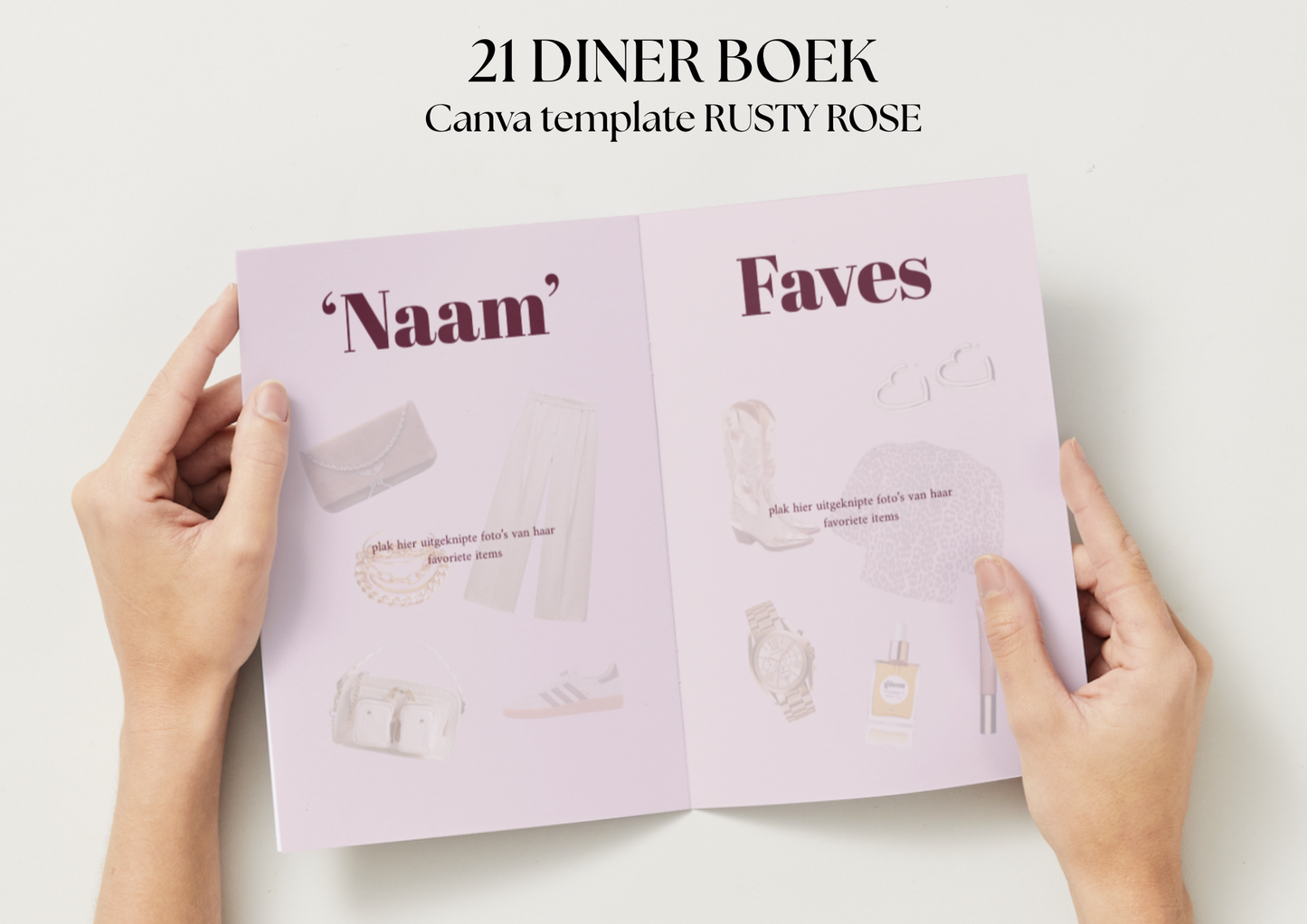 21 Diner Boek Template 'Rusty Rose'