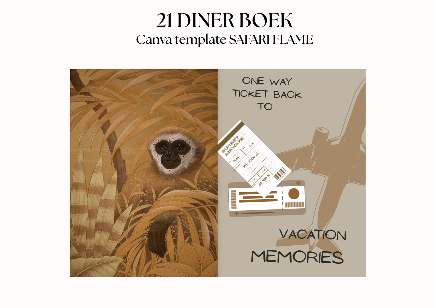 21 Diner Boek Template 'Safari Flame'