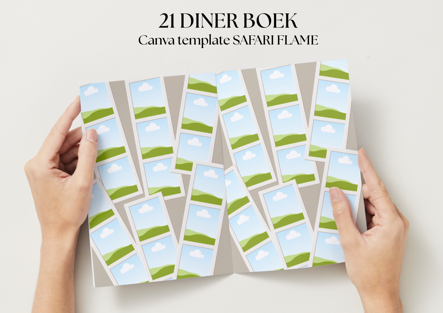 21 Diner Boek Template 'Safari Flame'