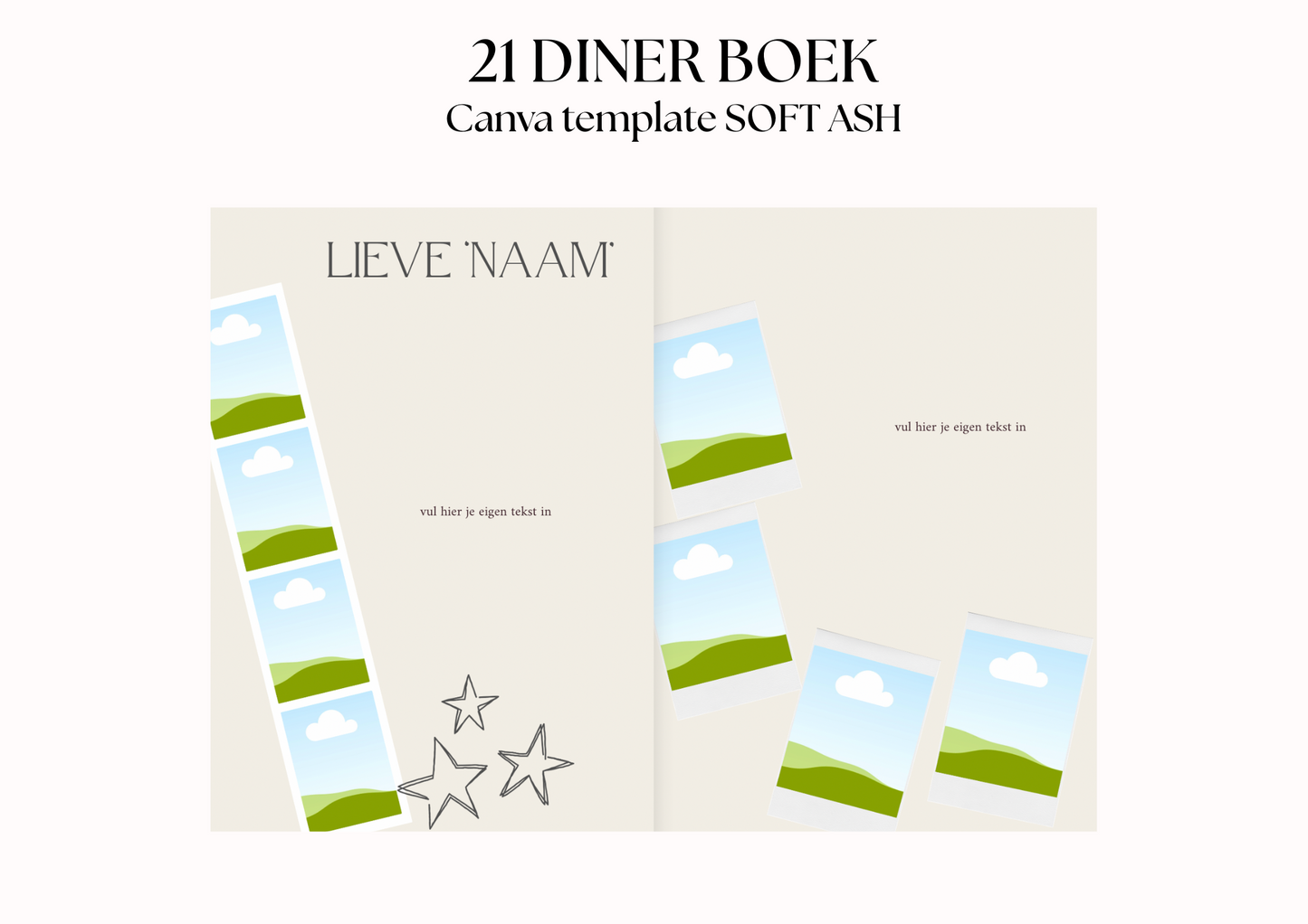 21 Diner Boek Template 'Soft Ash'