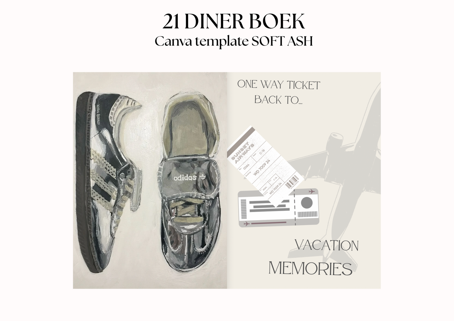 21 Diner Boek Template 'Soft Ash'