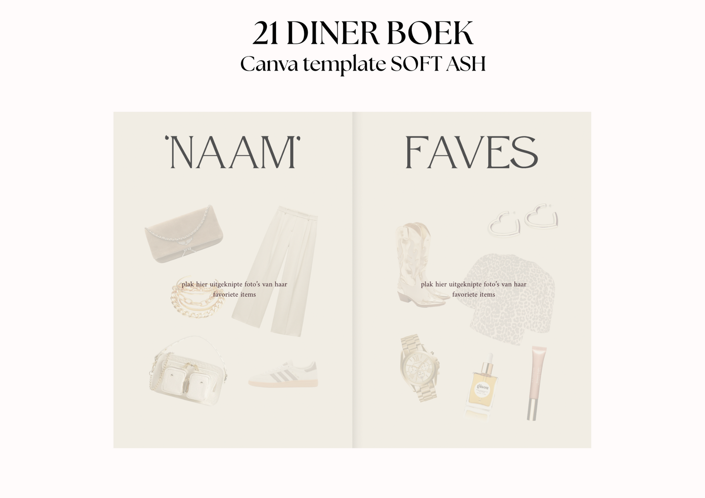 21 Diner Boek Template 'Soft Ash'