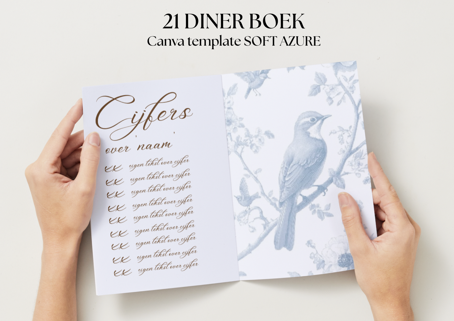 21 Diner Boek Template 'Soft Azure'
