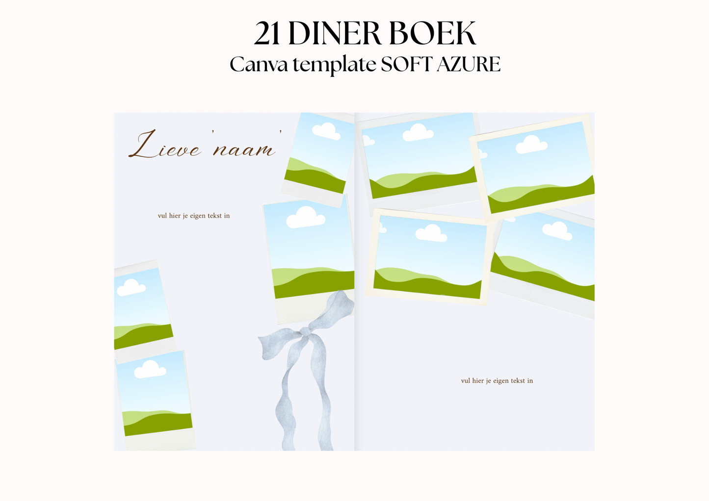21 Diner Boek Template 'Soft Azure'