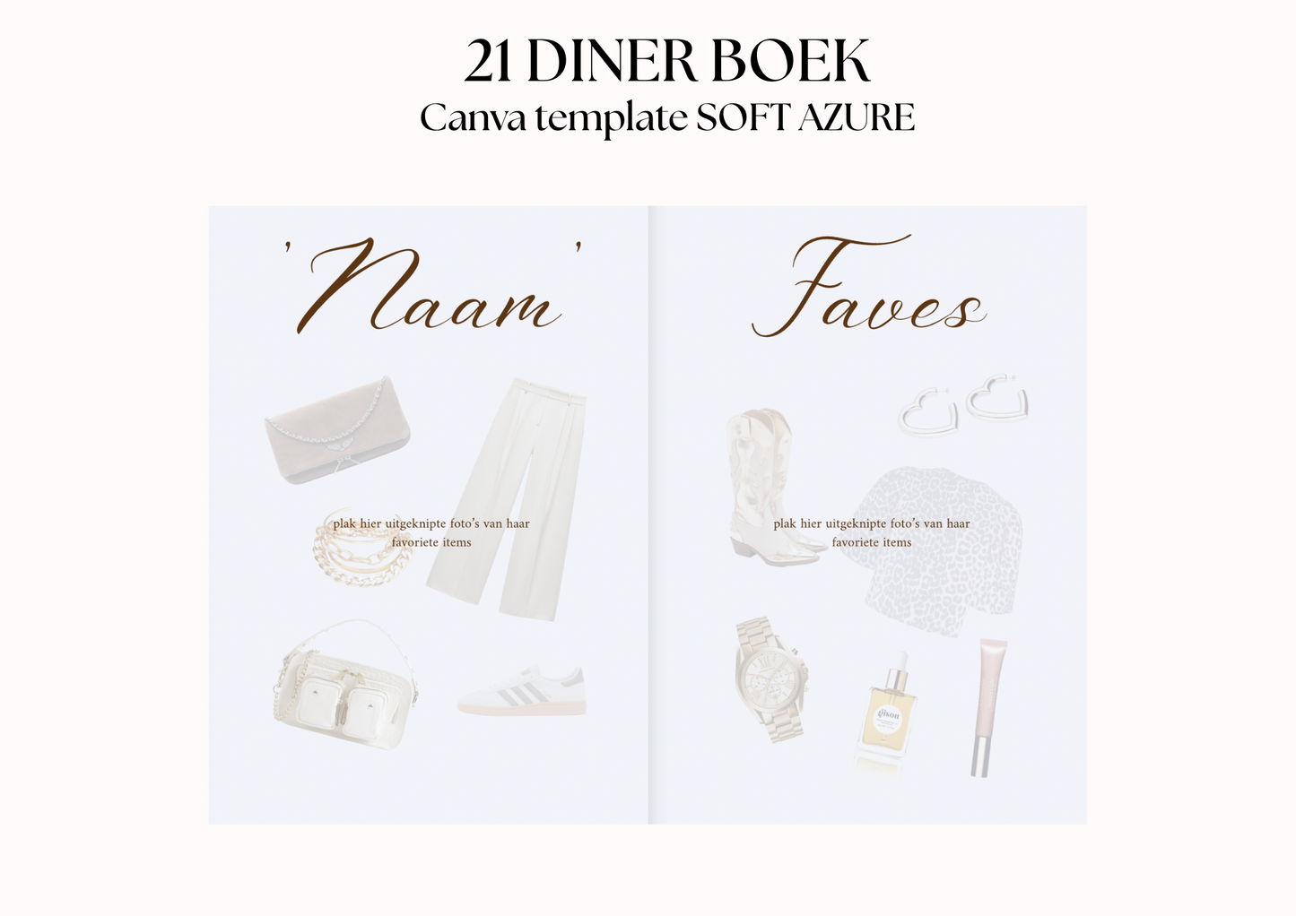 21 Diner Boek Template 'Soft Azure'
