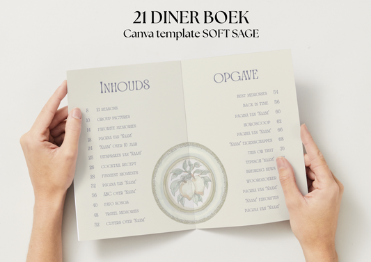 21 Diner Boek Template 'Soft Sage'