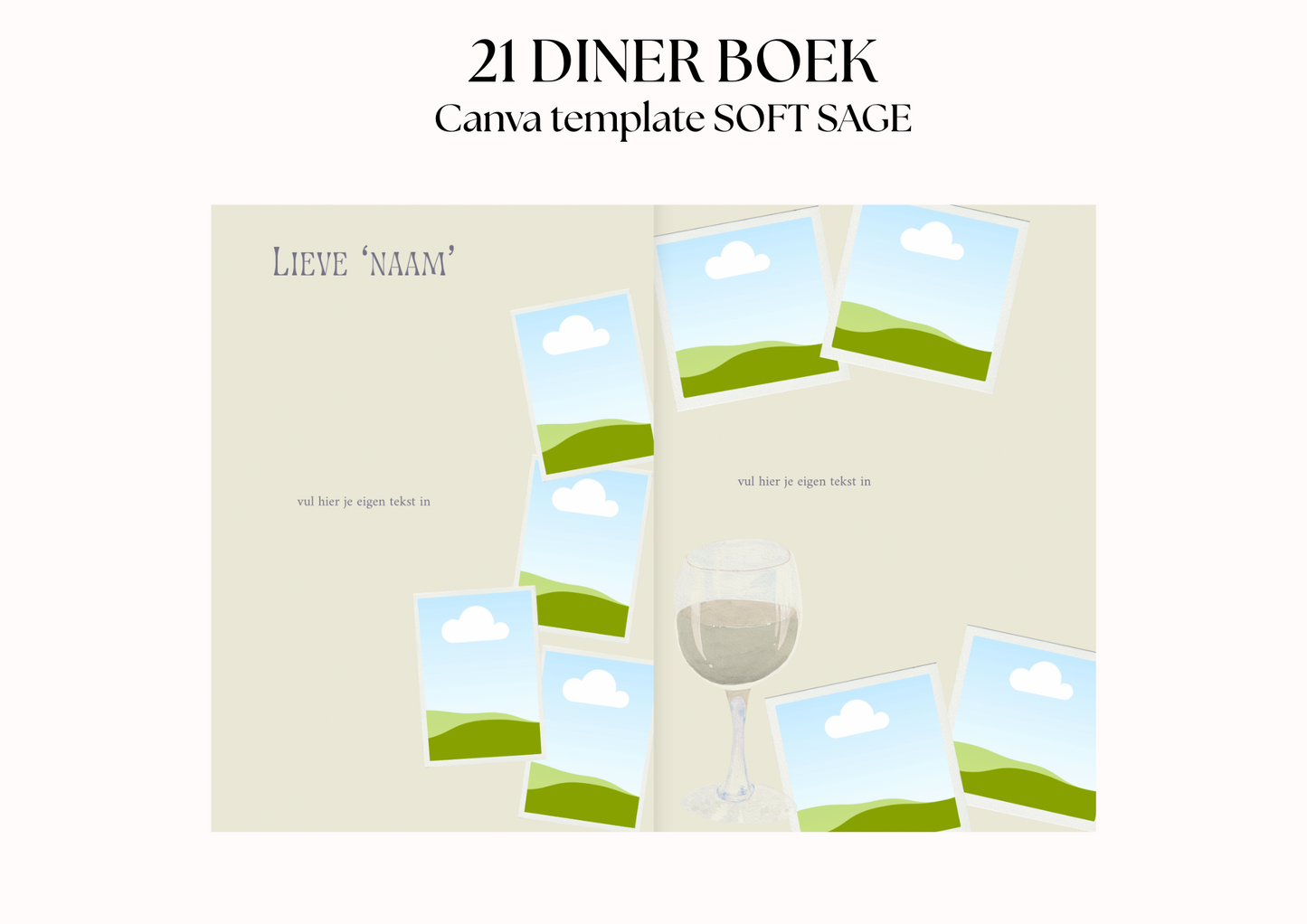 21 Diner Boek Template 'Soft Sage'