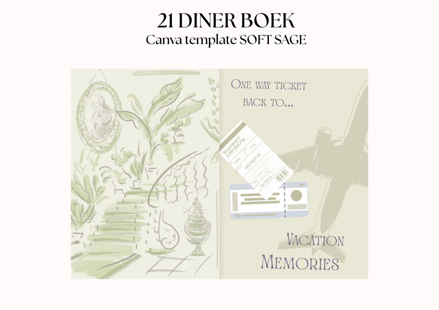 21 Diner Boek Template 'Soft Sage'