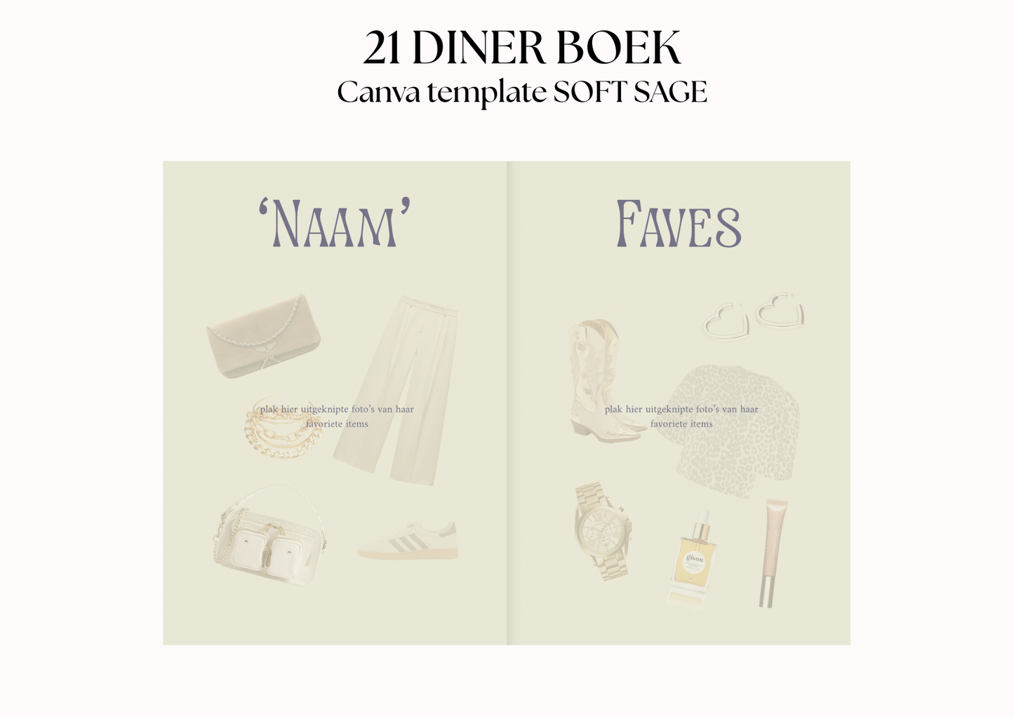 21 Diner Boek Template 'Soft Sage'