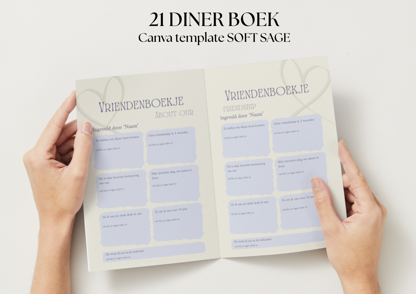 21 Diner Boek Template 'Soft Sage'