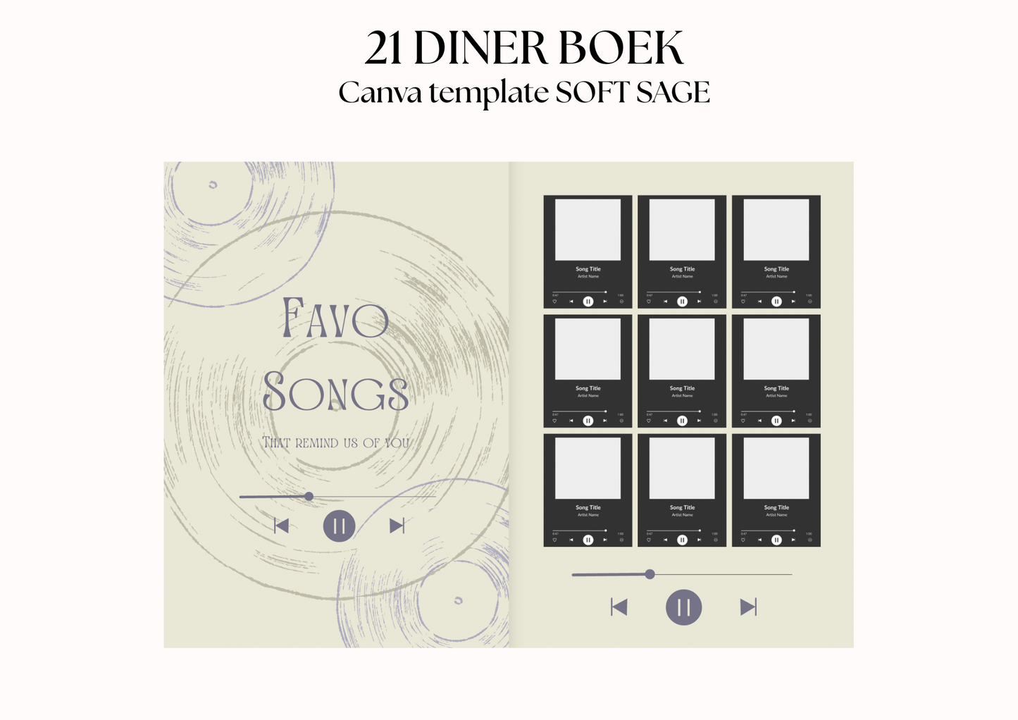 21 Diner Boek Template 'Soft Sage'
