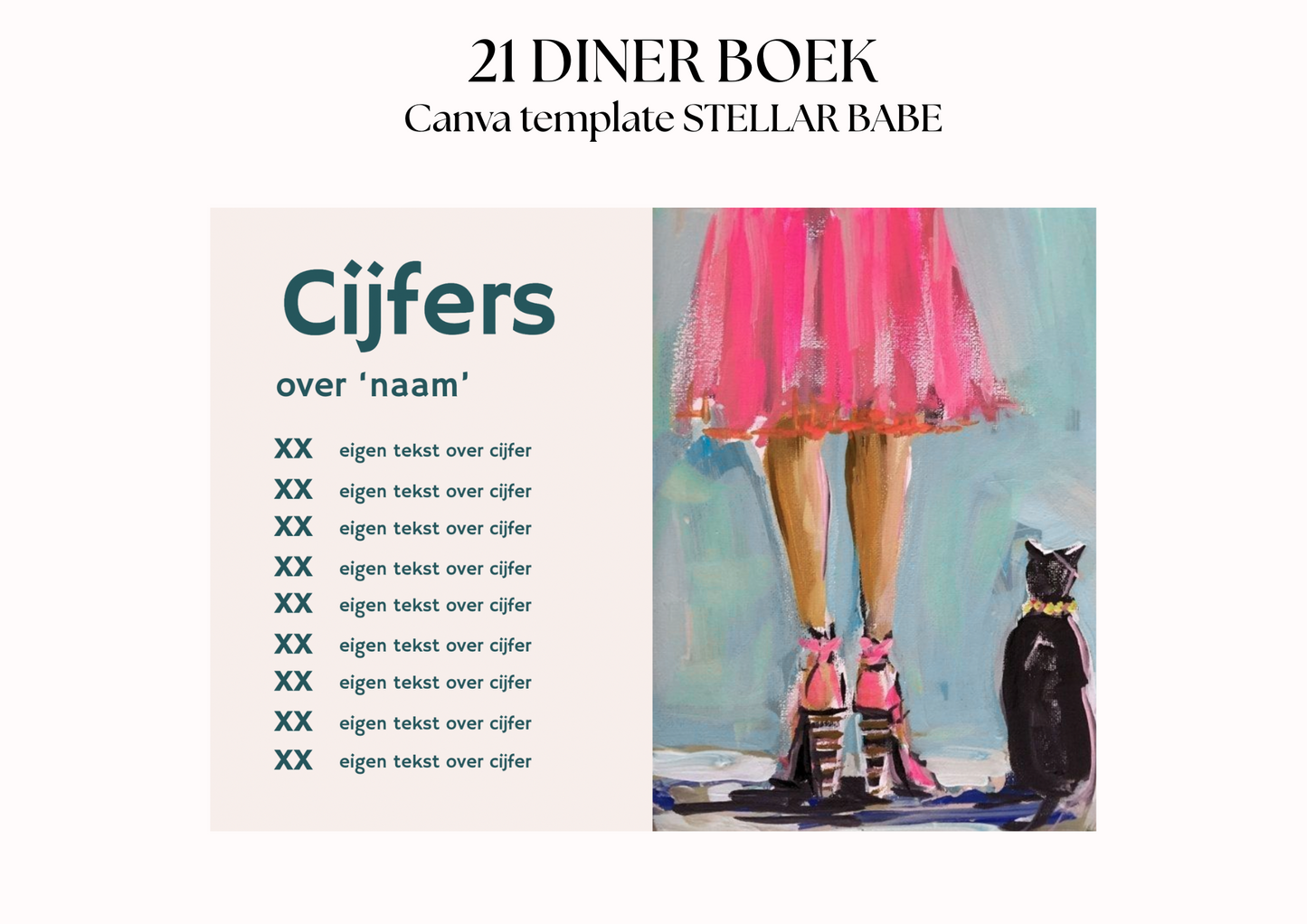 21 diner Boek template 'Stellar Babe'