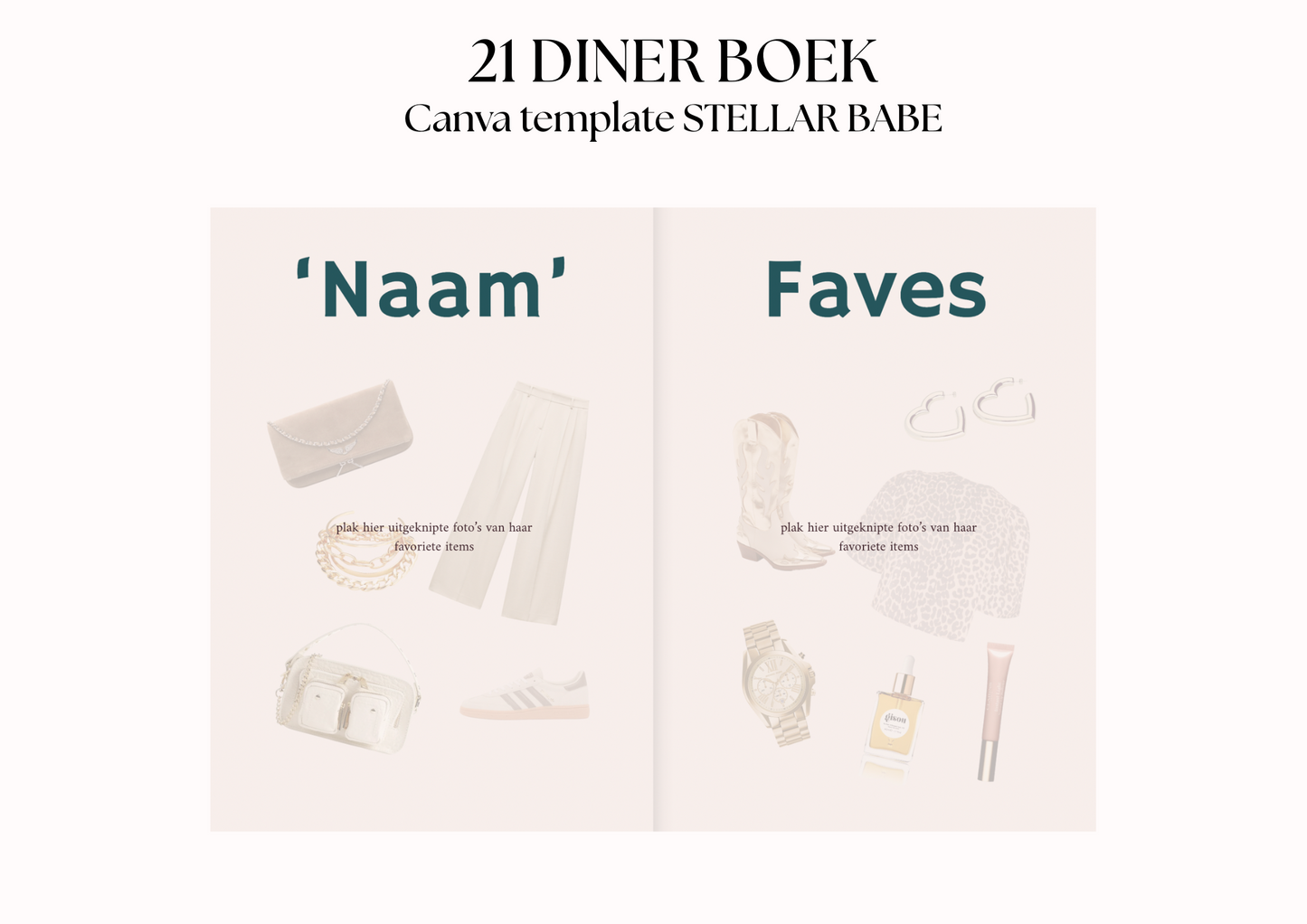21 diner Boek template 'Stellar Babe'