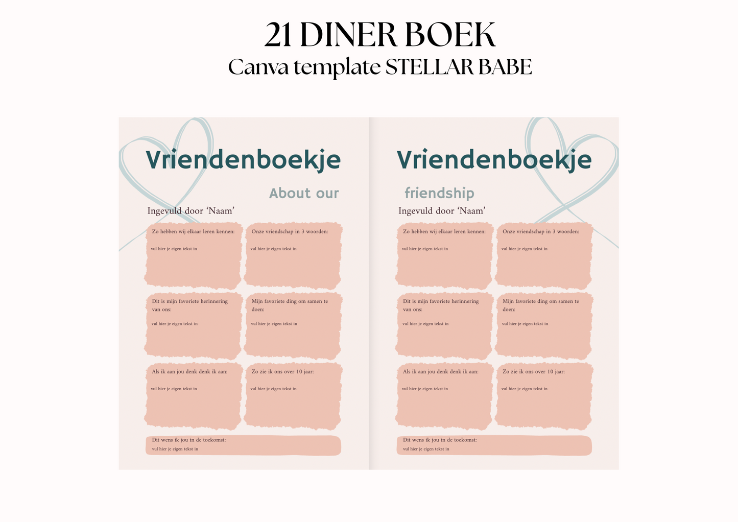 21 diner Boek template 'Stellar Babe'