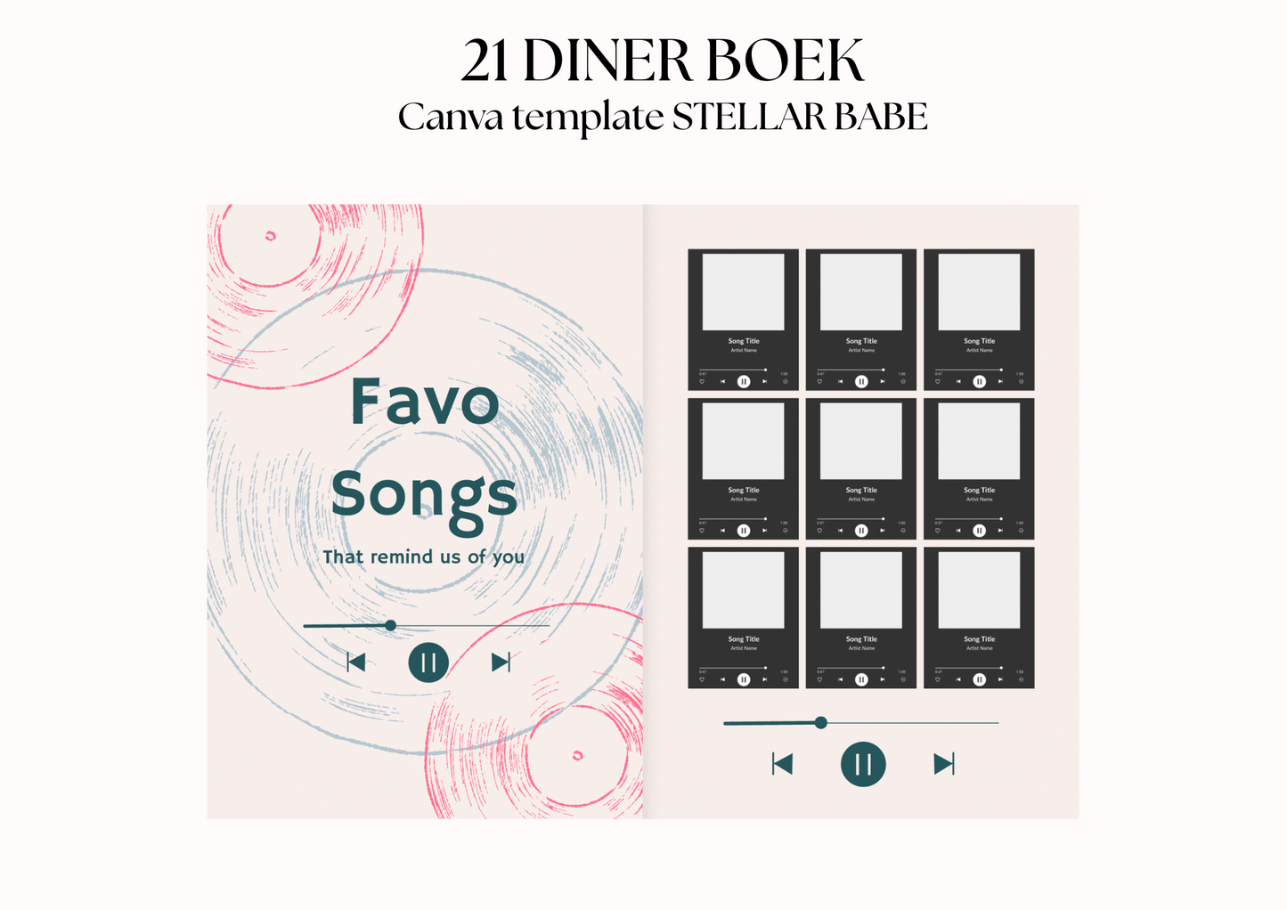 21 diner Boek template 'Stellar Babe'