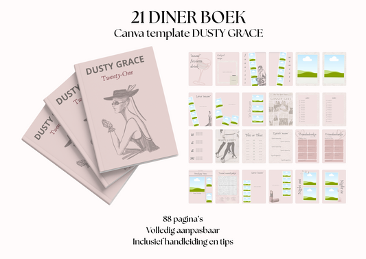 21 Diner Boek Template 'Dusty Grace'