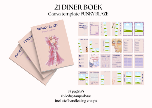 21 Diner Boek Template 'Funky Blaze'