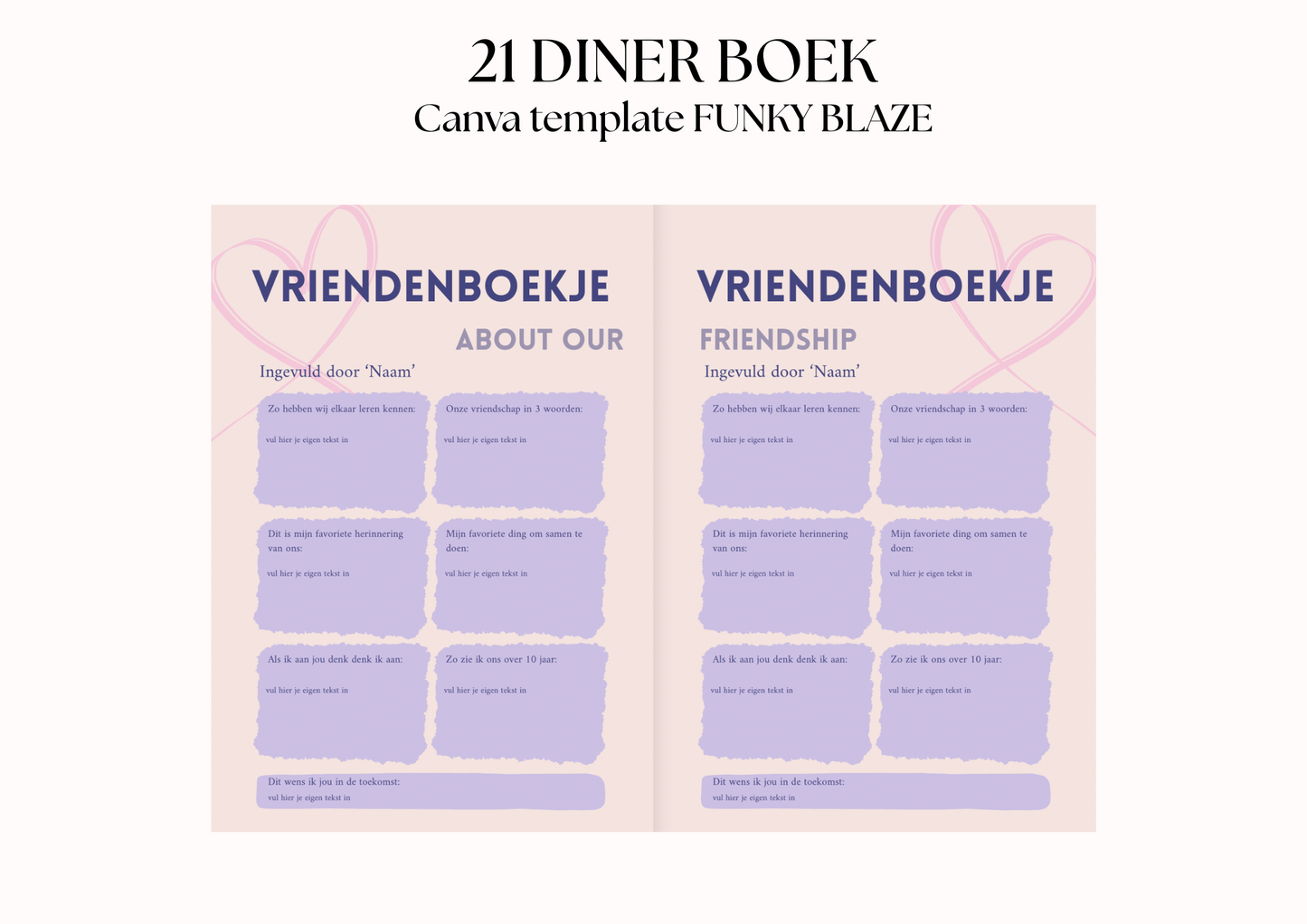 21 Diner Boek Template 'Funky Blaze'