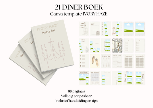 21 Diner Boek Template 'Ivory Haze'