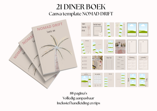 21 Diner Boek Template 'Nomad Drift'
