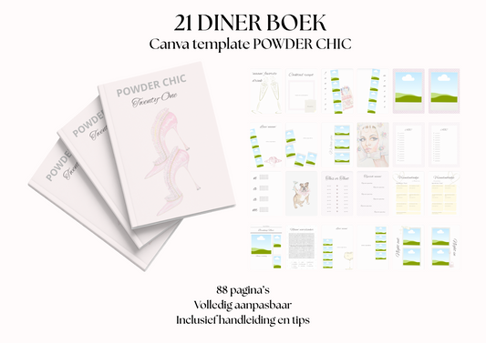 21 Diner Boek Template 'Powder Chic'