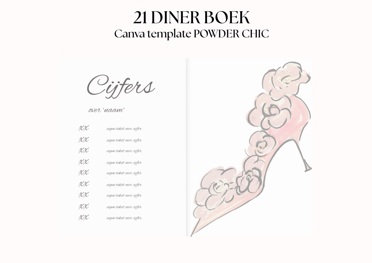 21 Diner Boek Template 'Powder Chic'