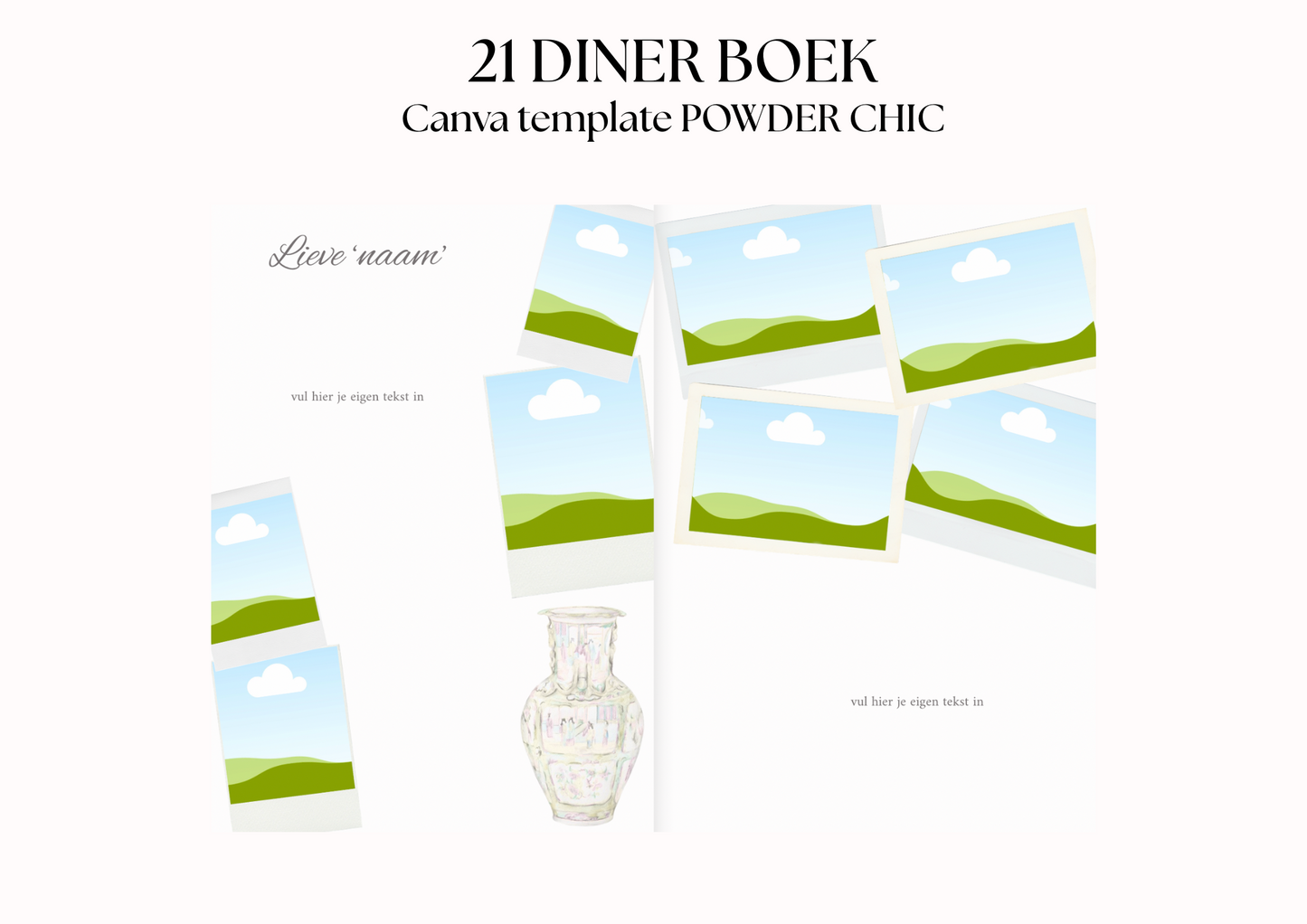 21 Diner Boek Template 'Powder Chic'