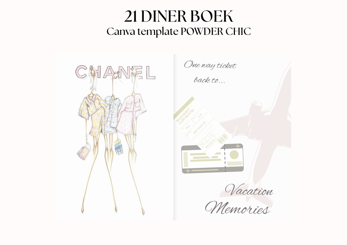 21 Diner Boek Template 'Powder Chic'