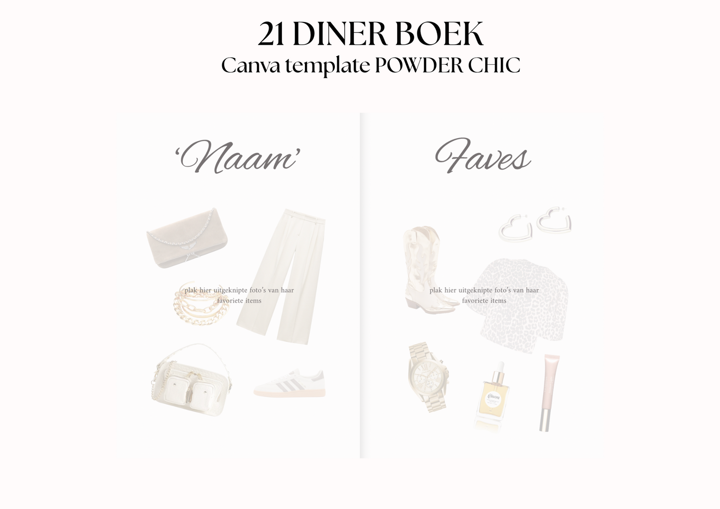 21 Diner Boek Template 'Powder Chic'