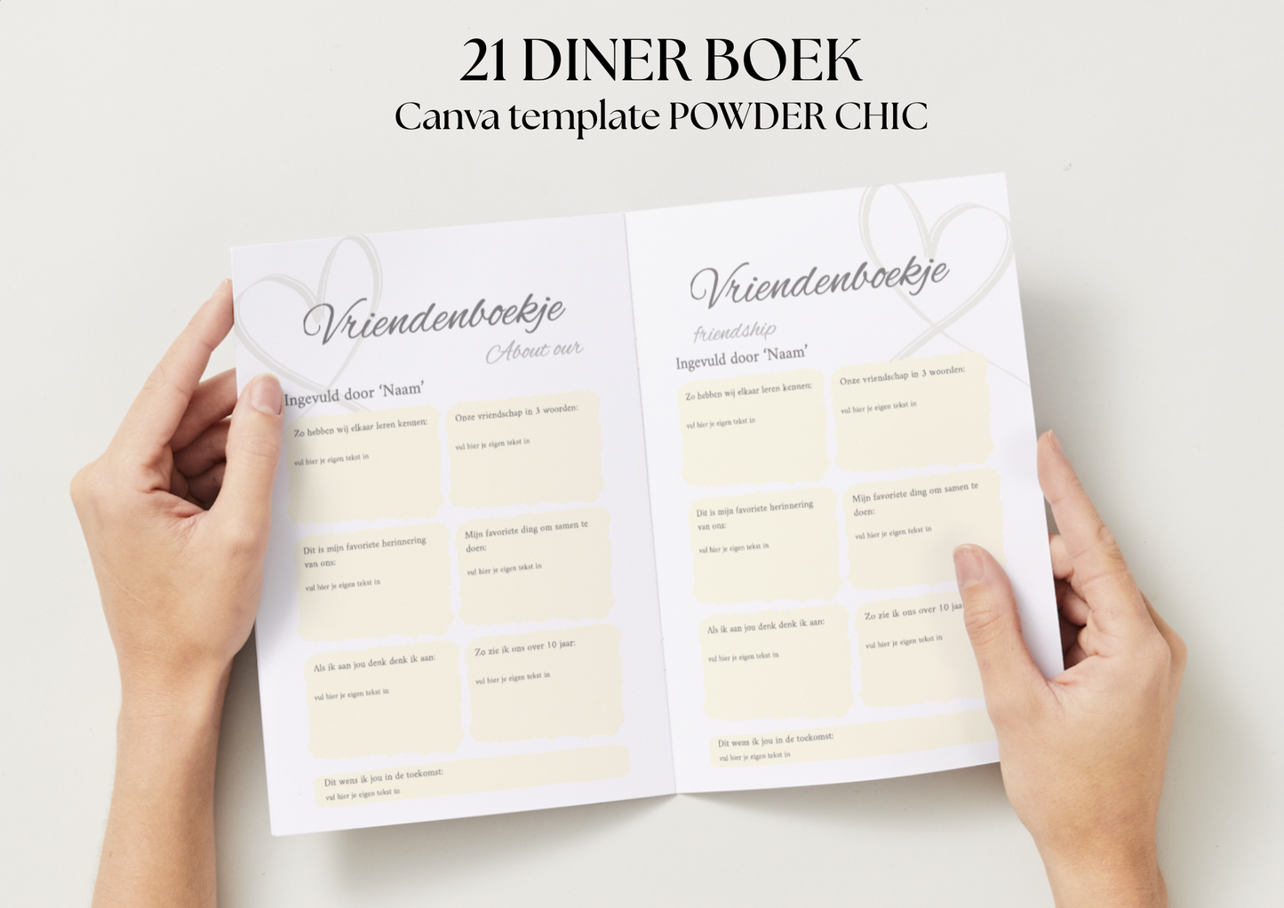 21 Diner Boek Template 'Powder Chic'