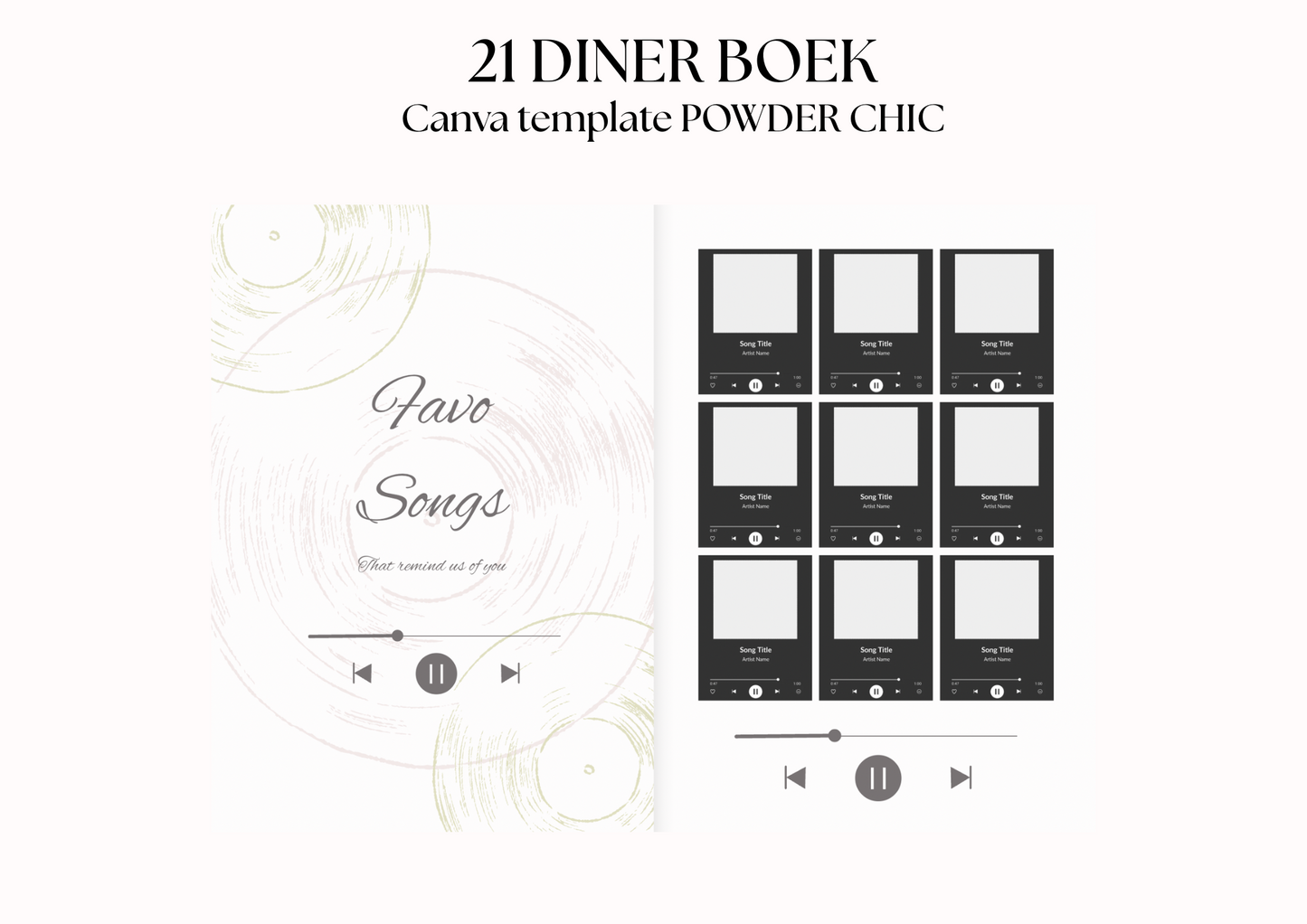 21 Diner Boek Template 'Powder Chic'
