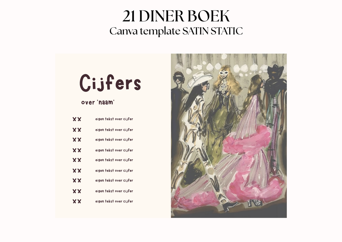 21 Diner Boek Template 'Satin Static'