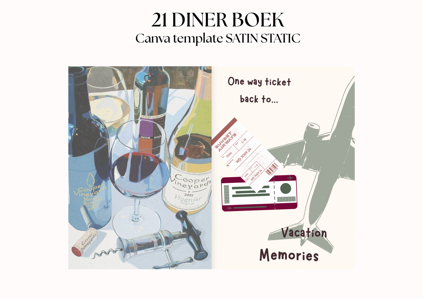 21 Diner Boek Template 'Satin Static'