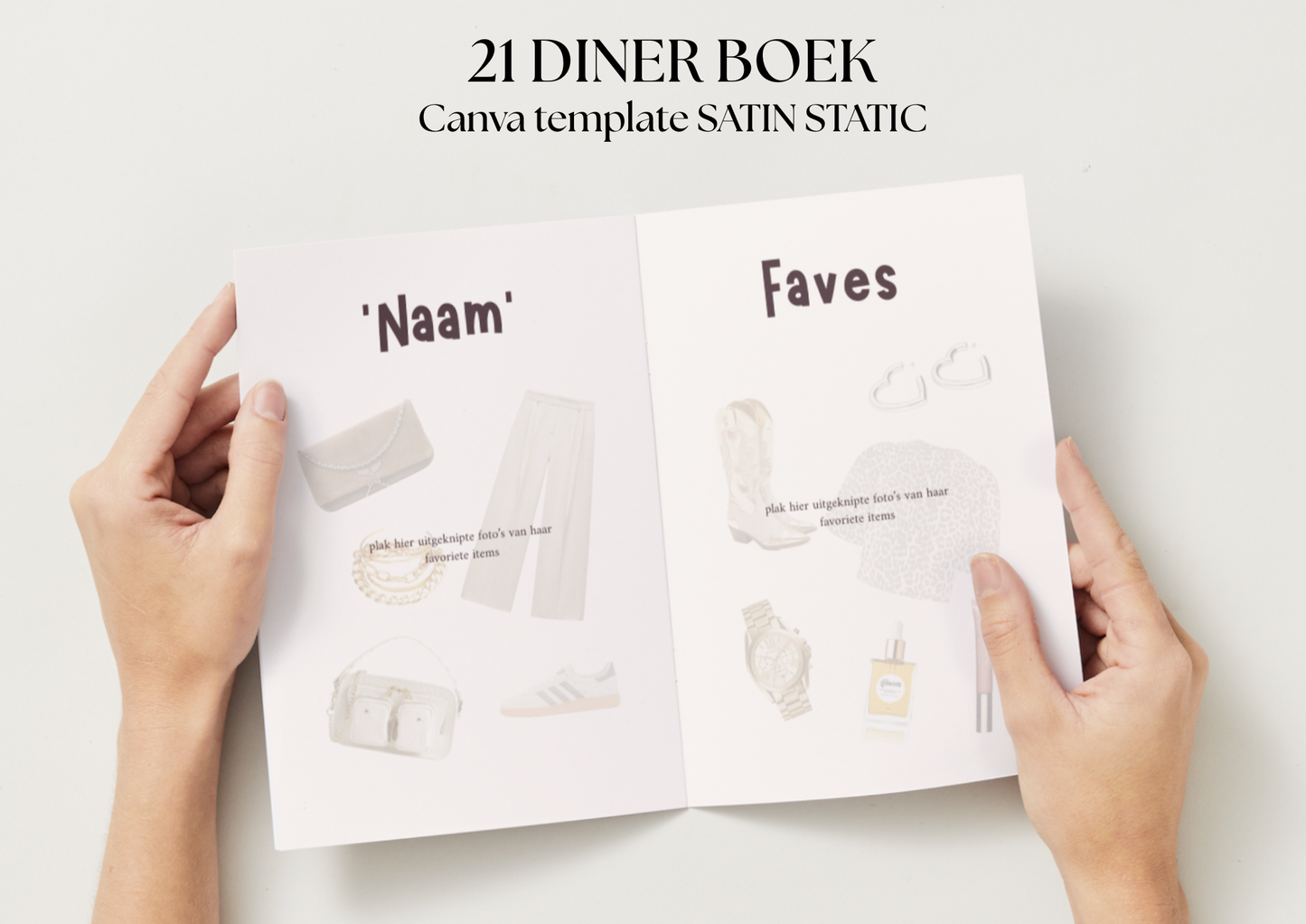 21 Diner Boek Template 'Satin Static'
