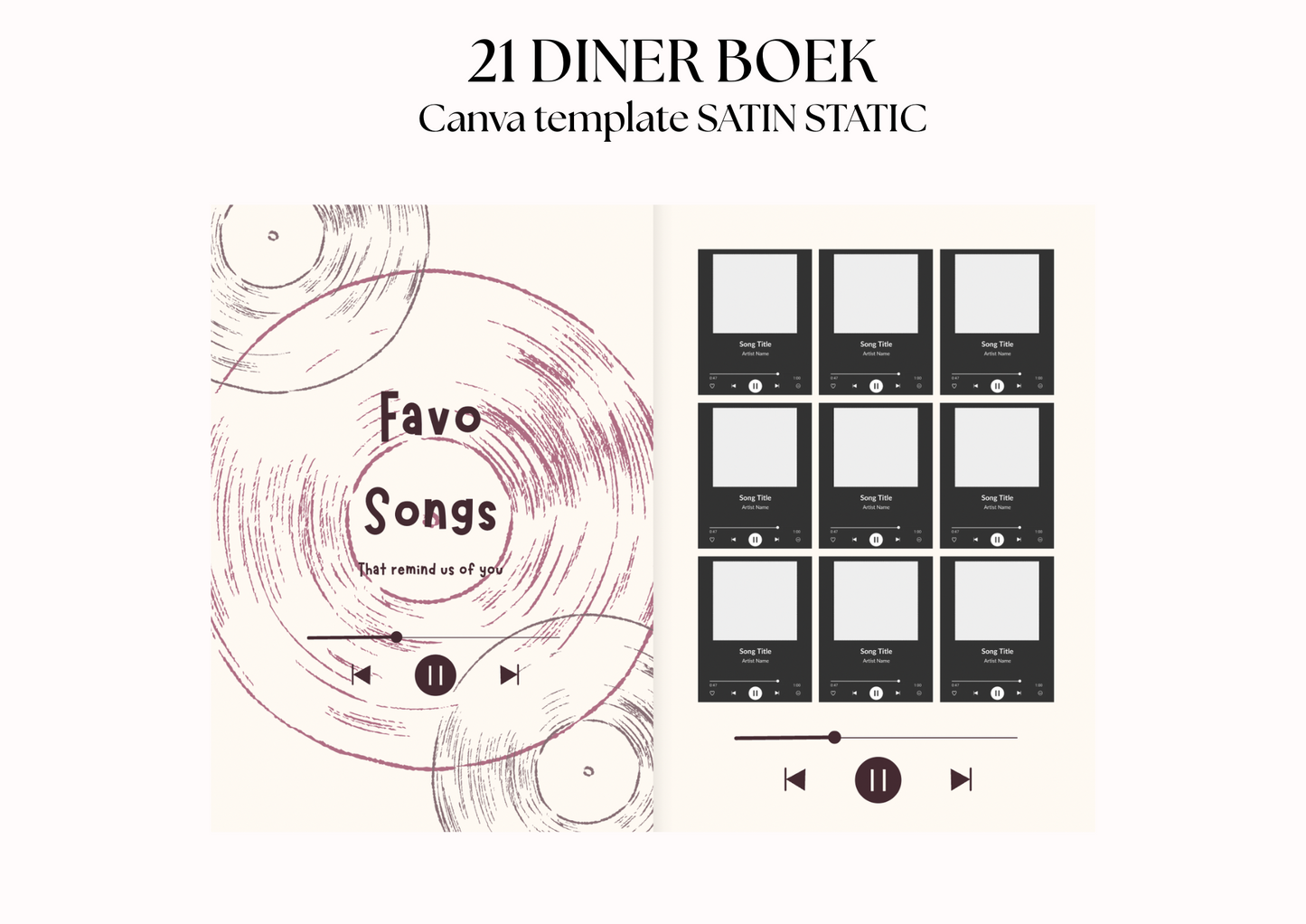 21 Diner Boek Template 'Satin Static'