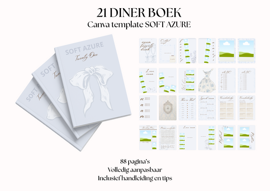 21 Diner Boek Template 'Soft Azure'