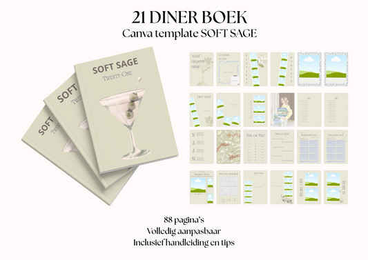 21 Diner Boek Template 'Soft Sage'