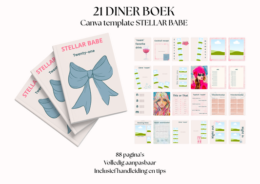 21 diner Boek template 'Stellar Babe'