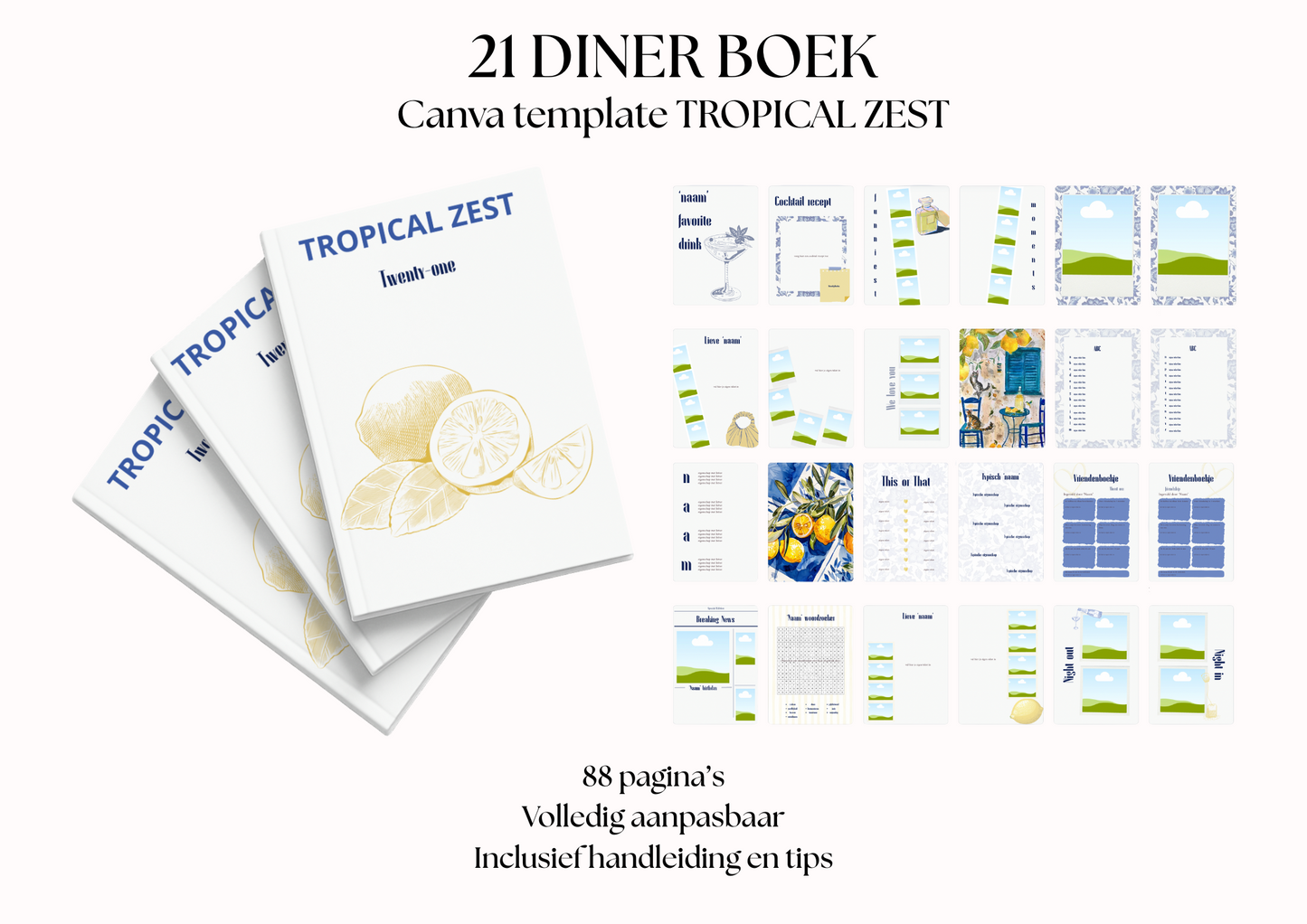 21 Diner Boek Template 'Tropical Zest'