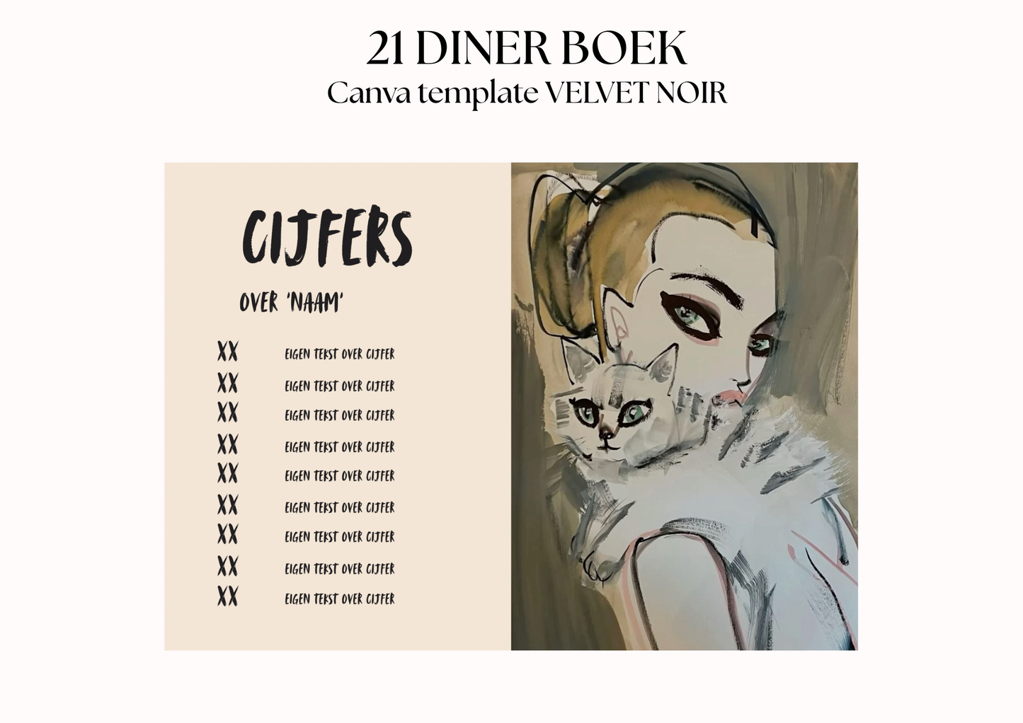 21 Diner Boek Template 'Velvet Noir'
