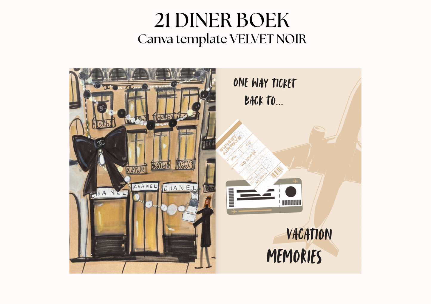 21 Diner Boek Template 'Velvet Noir'