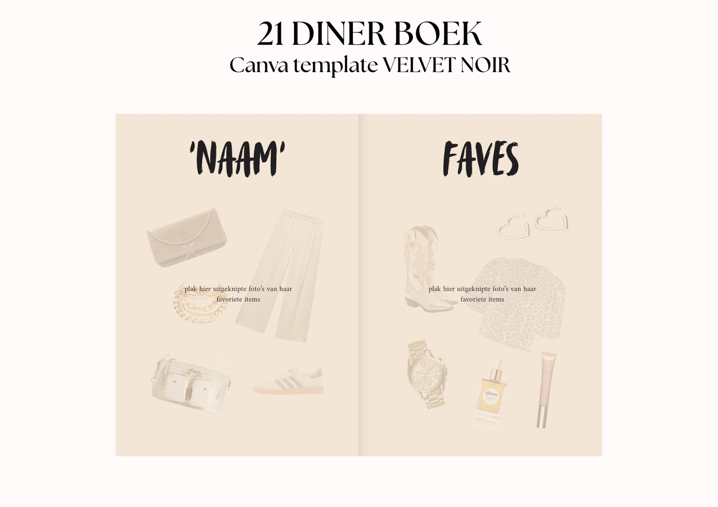 21 Diner Boek Template 'Velvet Noir'
