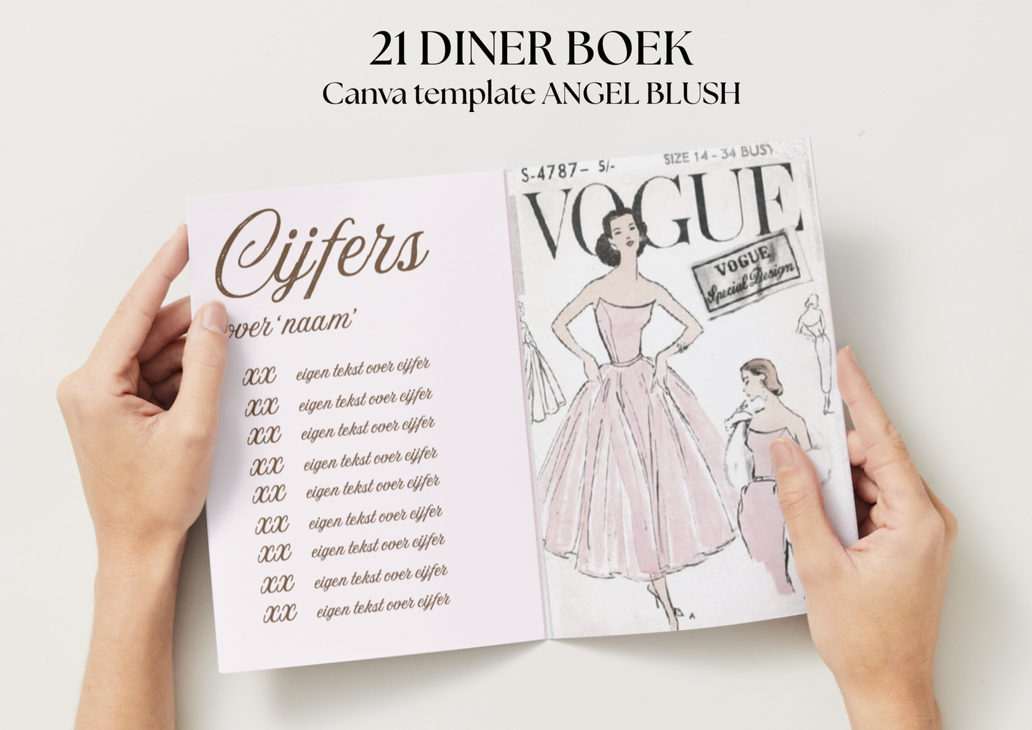 21 Diner Boek Template 'Angel Blush'