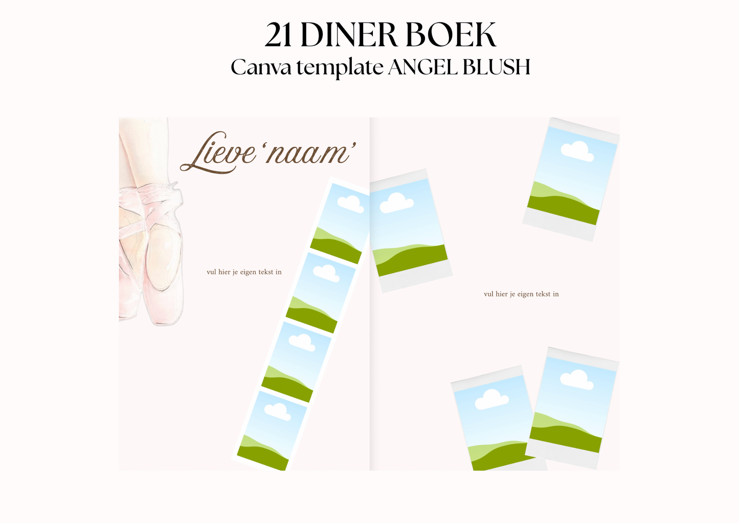 21 Diner Boek Template 'Angel Blush'
