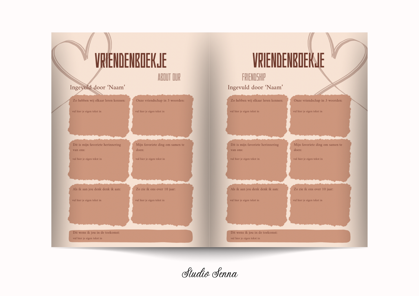 21 Diner boek Template 'Cozy Couture'