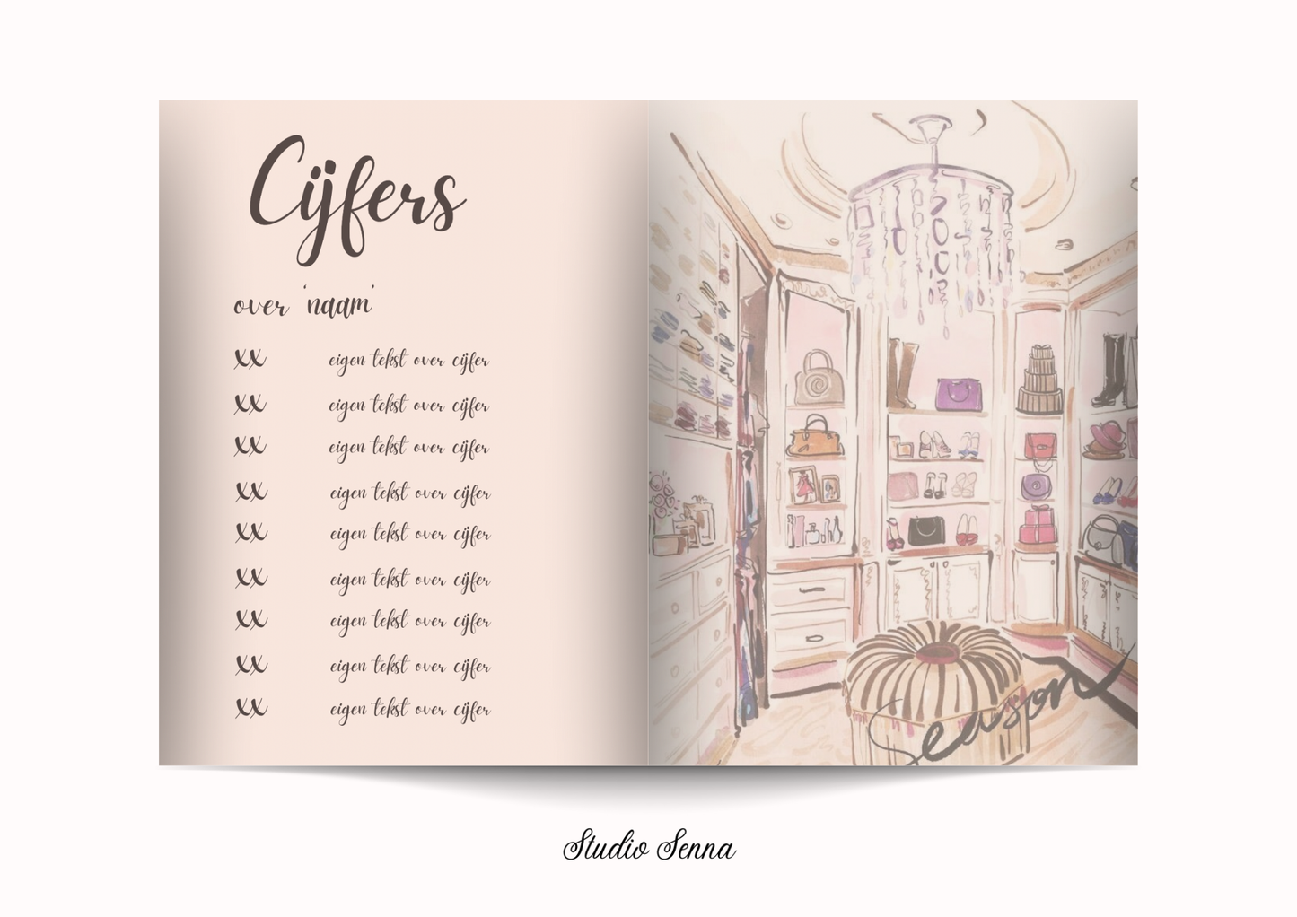 21 Diner boek Template 'Blush Bear'