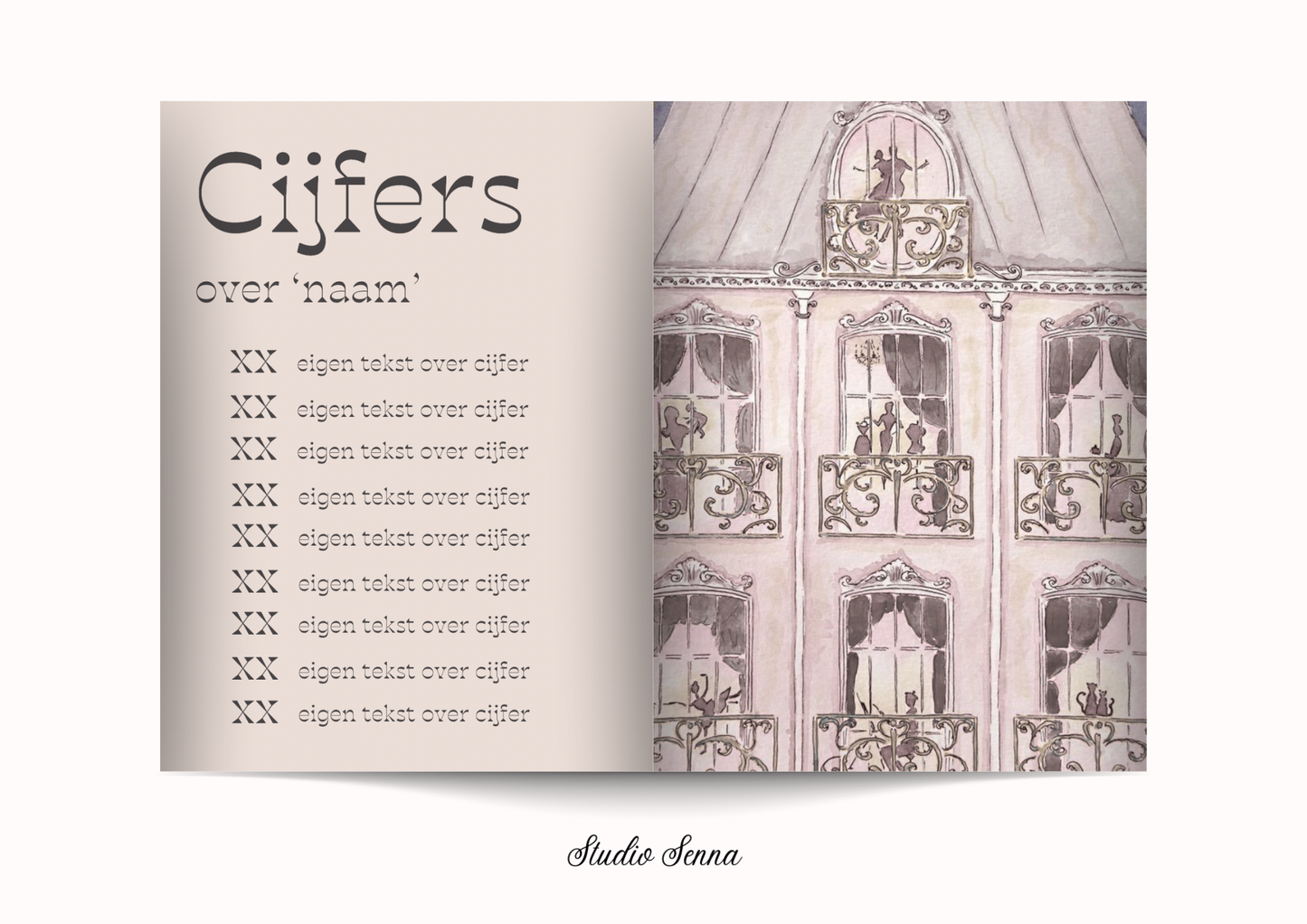 21 Diner boek Template 'Paris Frost'