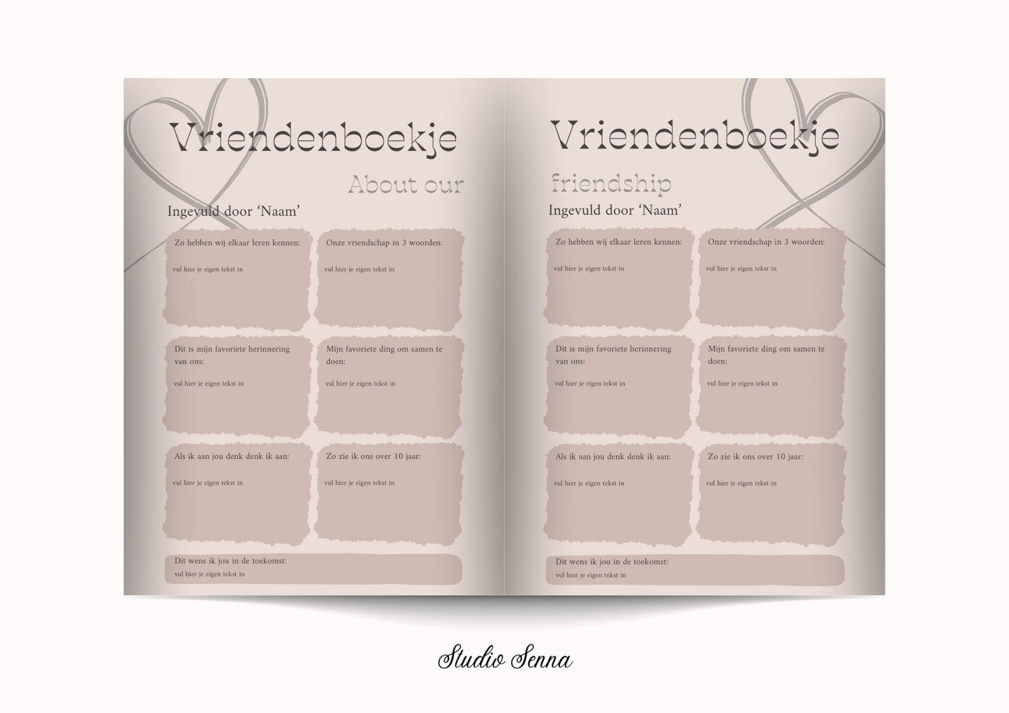 21 Diner boek Template 'Paris Frost'